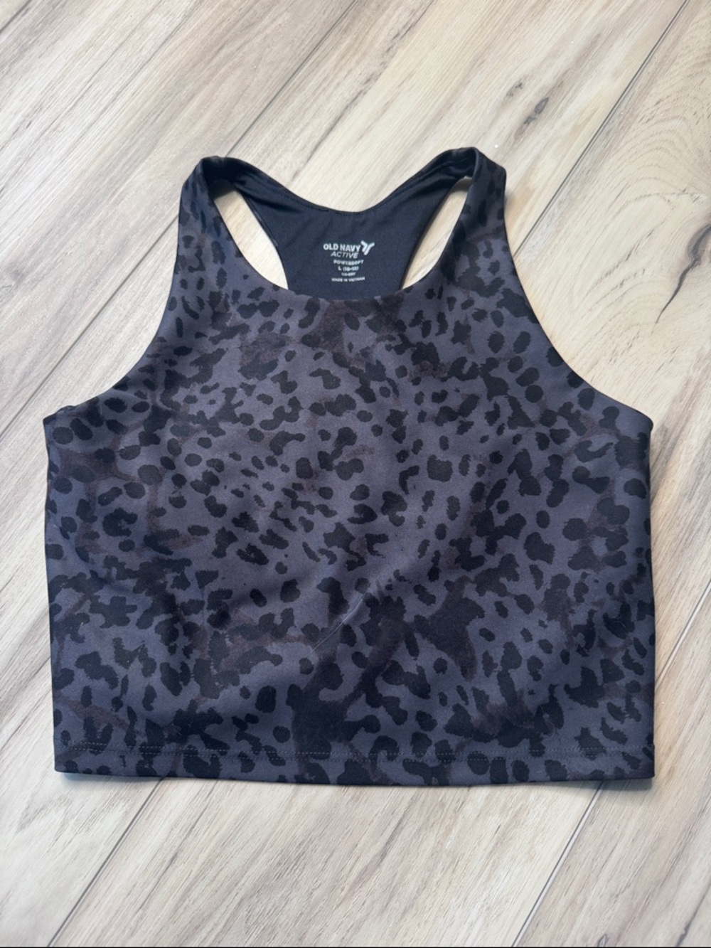 Girls Black cheetah print sports bra